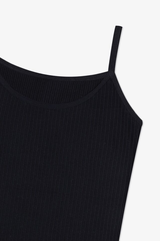 Kadın Ajur Kaşkorse İp Askılı Atlet 5167-1Siyah - S/M