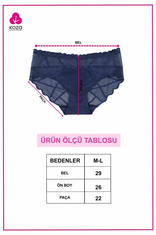 Kadın 3'lü Kalp Detaylı Dantelli Külot KırmızıKırmızıKırmızı - S/M
