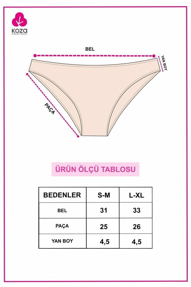 Kadın 5'li Pamuklu Likralı Külot Bej - L -XL