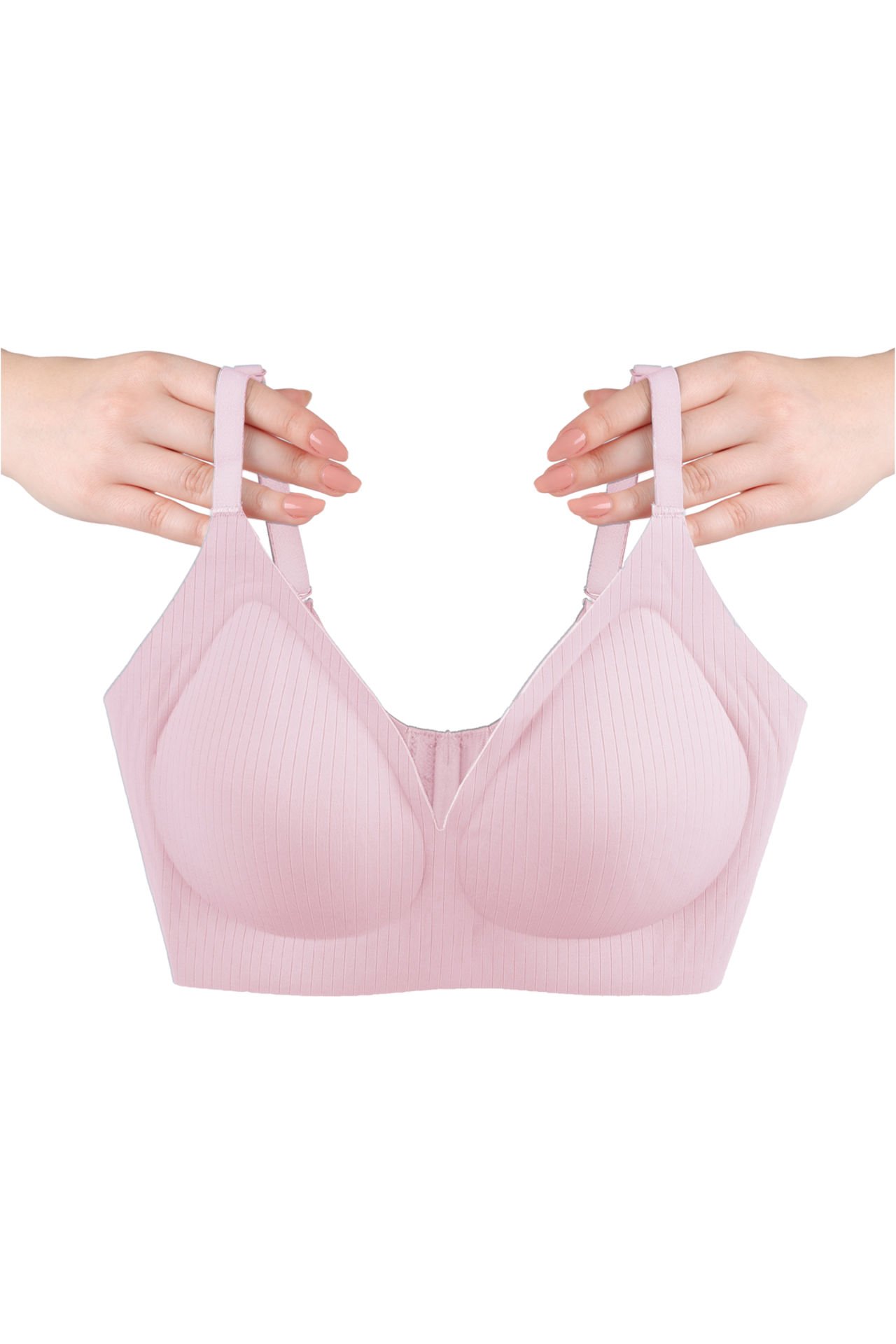 Balensiz Görünmez Fitilli Kaşkorse Çıkarılabilir Pedli Dikişsiz Sütyen 80B - Gül Kurusu