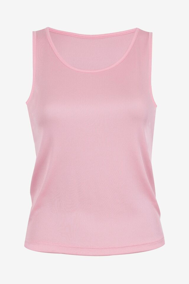 Kadın Kaşkorse Kalın Askılı Şortlu Takım KO7205TS-1 Pembe - M