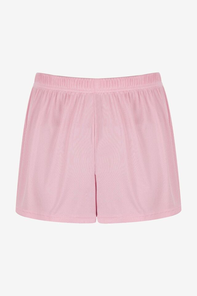 Kadın Kaşkorse Kalın Askılı Şortlu Takım KO7205TS-1 Pembe - M
