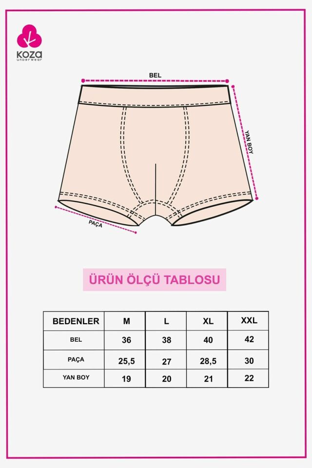 Erkek Pamuklu Likralı Boxer Desenligmelanjsiyah - L