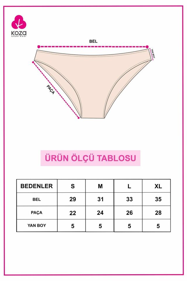 Kadın 7'li Likralı Külot 7beyaz - XL