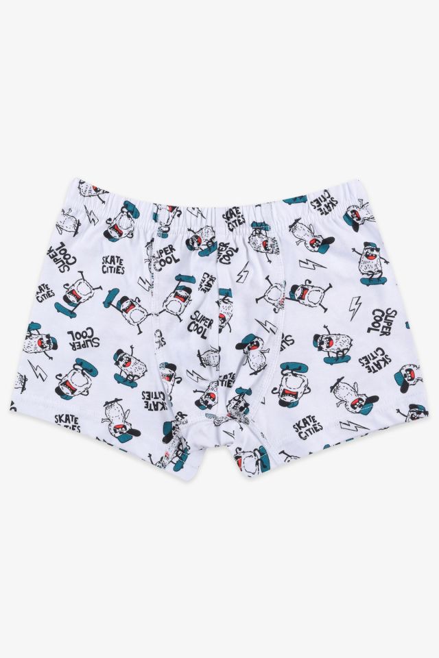 Erkek Çocuk 5'li Pamuklu Sevimli Canavar Desenli Boxer KO3021-2 - 9-11 Yaş