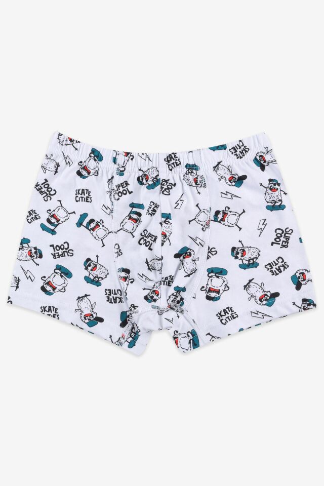 Erkek Çocuk 5'li Pamuklu Sevimli Canavar Desenli Boxer KO3021-2 - 5-7 Yaş