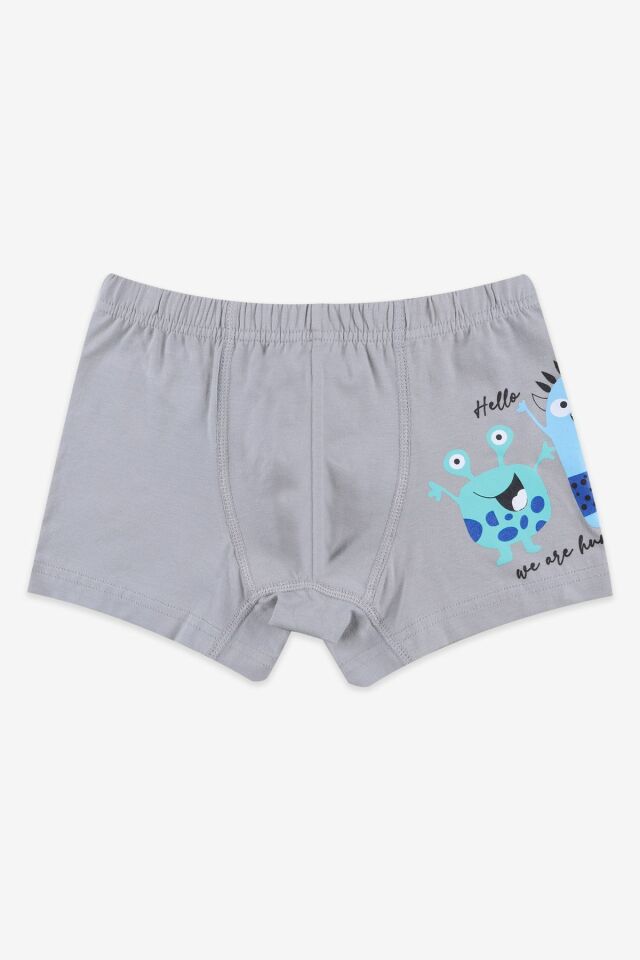 Erkek Çocuk 5'li Pamuklu Sevimli Canavar Desenli Boxer KO3021-2 - 5-7 Yaş