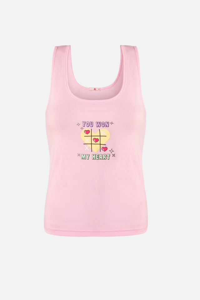 Kadın Pamuklu Kalın Askılı Şortlu Pijama Takımı XL - Pembe - Ekru