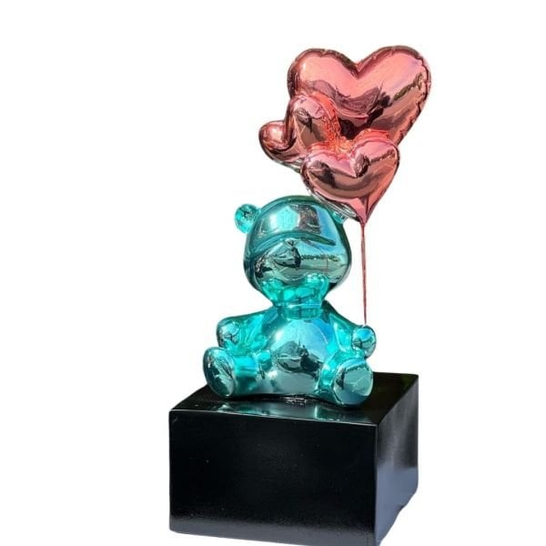 Ayıcık Kaws Turkuaz  Dekoratif Obje 35 cm
