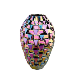 Luckyart Renkli Yuvarlak Vazo 40 Cm
