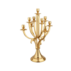 LuckyArt Gold 9'Lu Şamdan 58 Cm