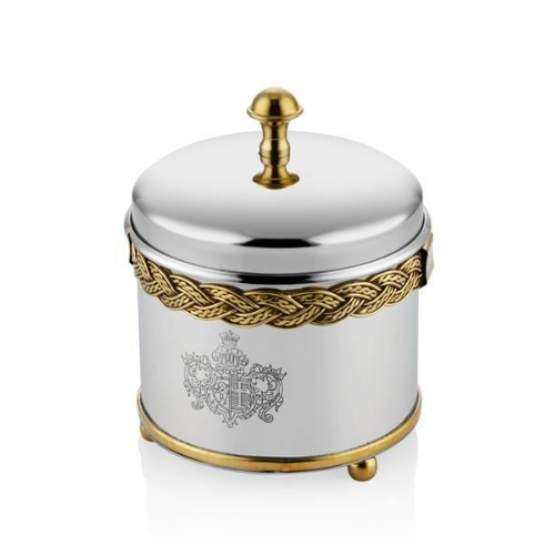 Blackpearl Gold  Halat Desenli Oval Kavanoz 11x12x6 cm