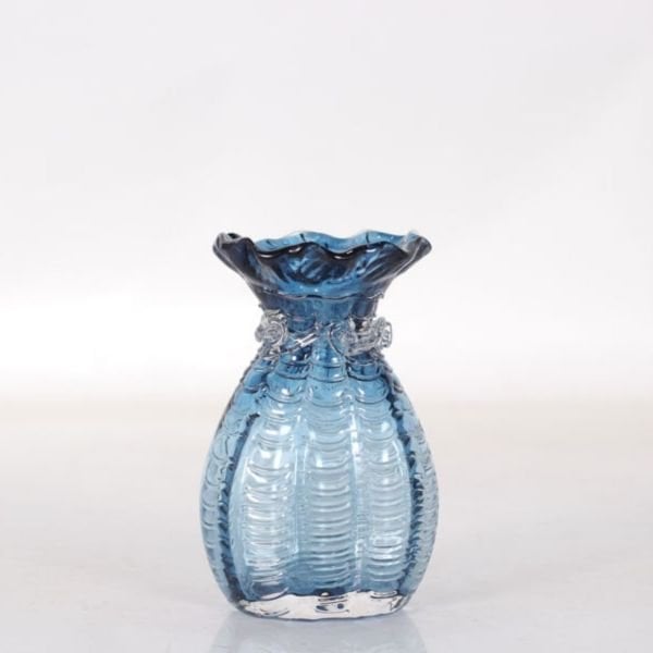 Blue Pouch Small Glass Vase