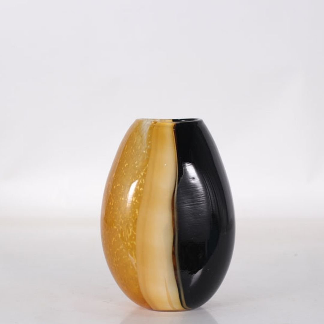 Black Amber Small Glass Vase