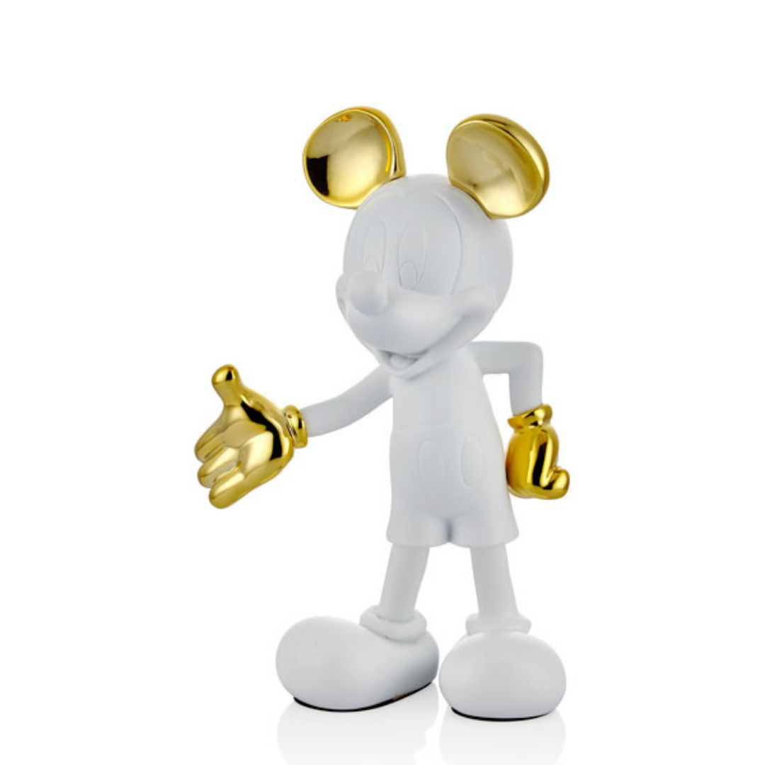 Mickey Mouse White Gold Dekoratif Heykel