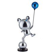 Bear with Balloon Silver Big Dekoratif Heykel