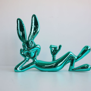 Lying Rabbit Turquoise Dekoratif Heykel