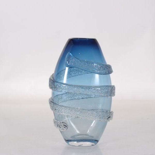 Blue Orbit Large Glass Vase