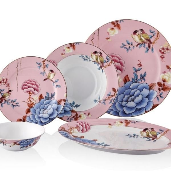 Floral Pink 27 Parça Yemek Takımı