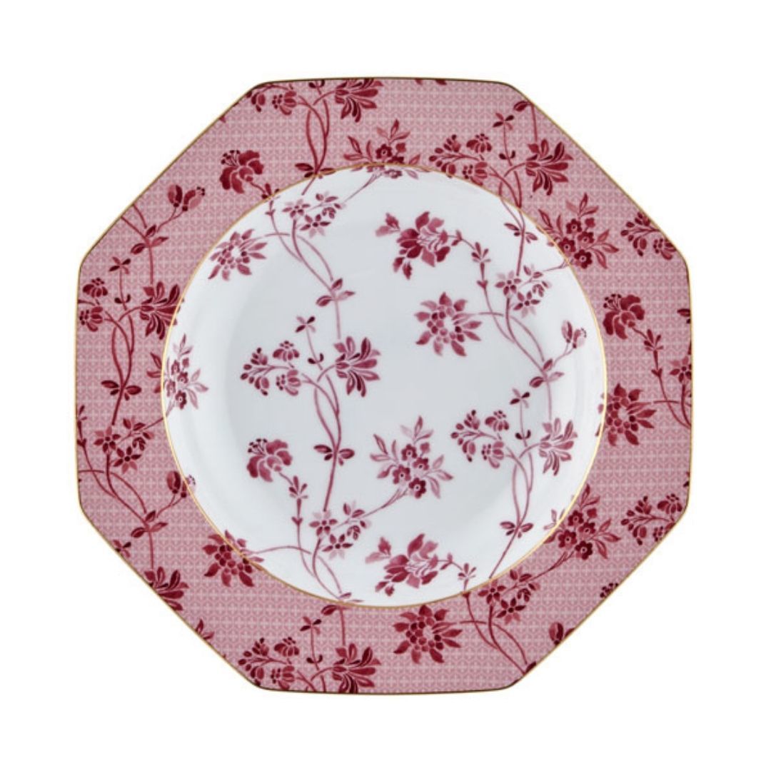 Tea Delight Soup Plate  Regency Damask Red (Yemek Tabağı 21,5 cm  )