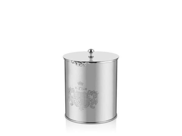Blackpearl Embossed  Gümüş Orta Kavanoz 22 cm