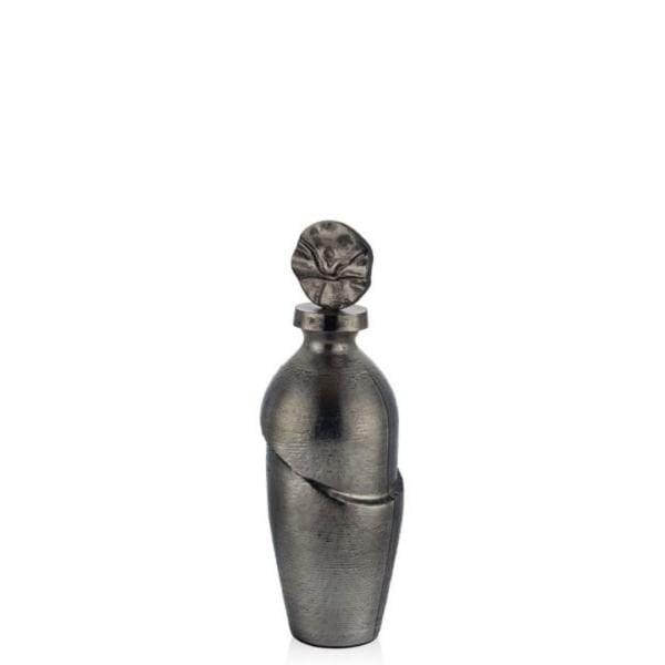 Lamedore Onxy Gümüş Çatlak Cam Şişe Küp 39 cm