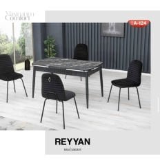REYYAN 80*130 SİYAH MASA / REYYAN SİYAH SANDALYE