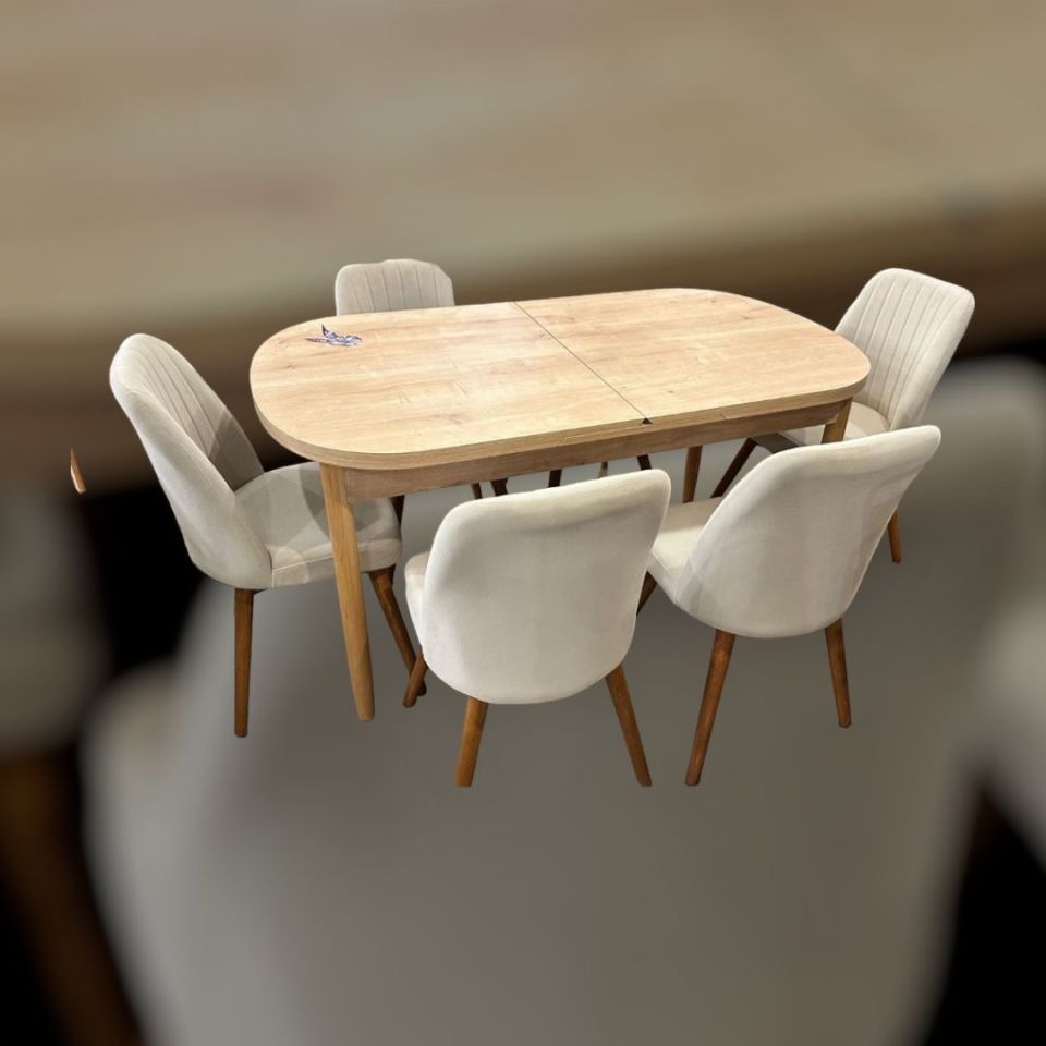 90*160 OVAL KELEBEK MEŞE MASA / VENÜS SANDALYE