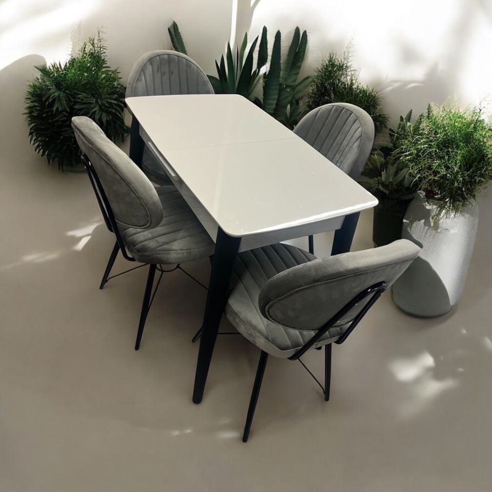 VENÜS 60*100 MASA TAKIM SİS GRİ AHTAPOT SANDALYE