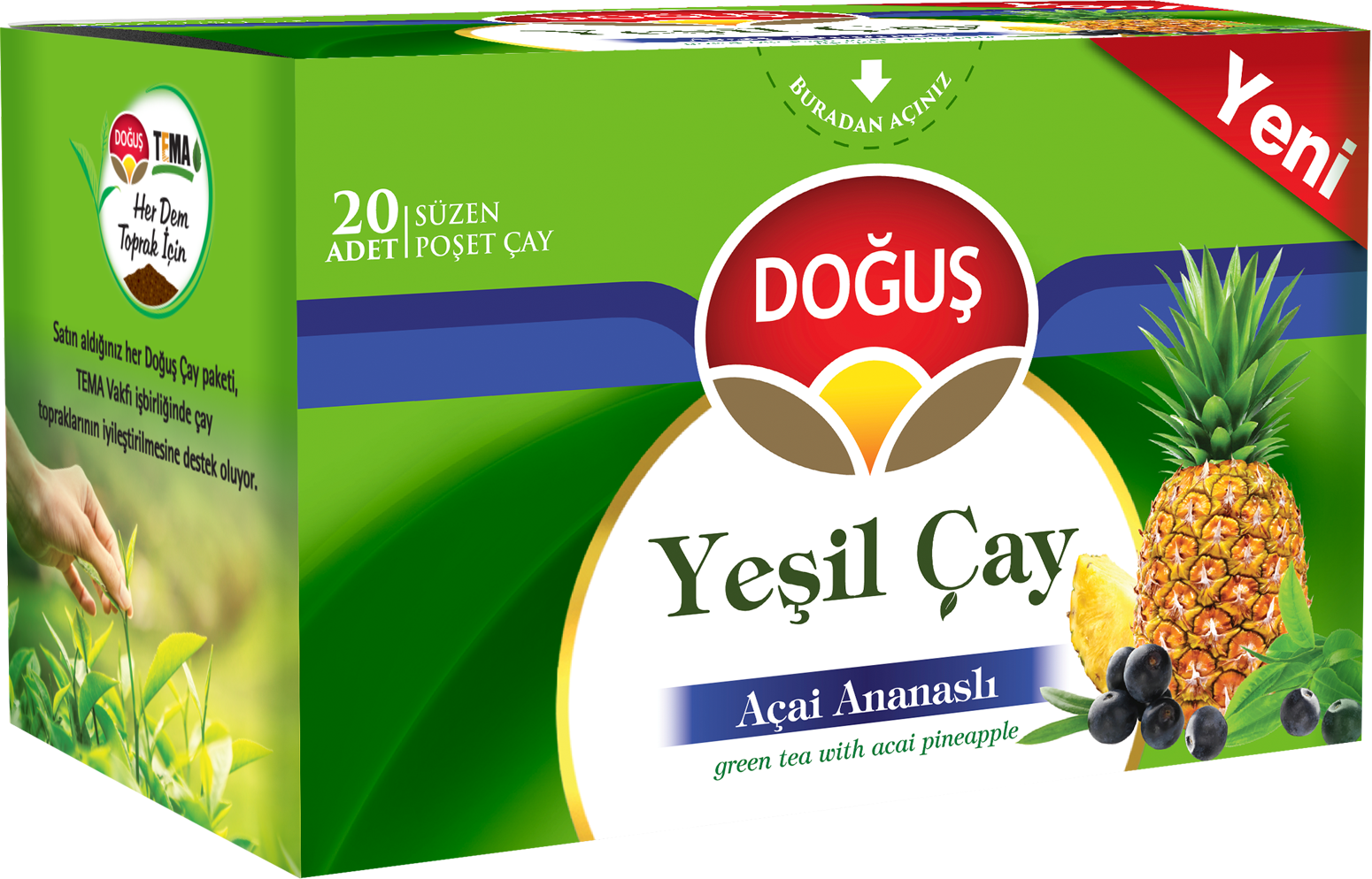 Doğuş Yeşil Çay Açai Ananaslı 20 li