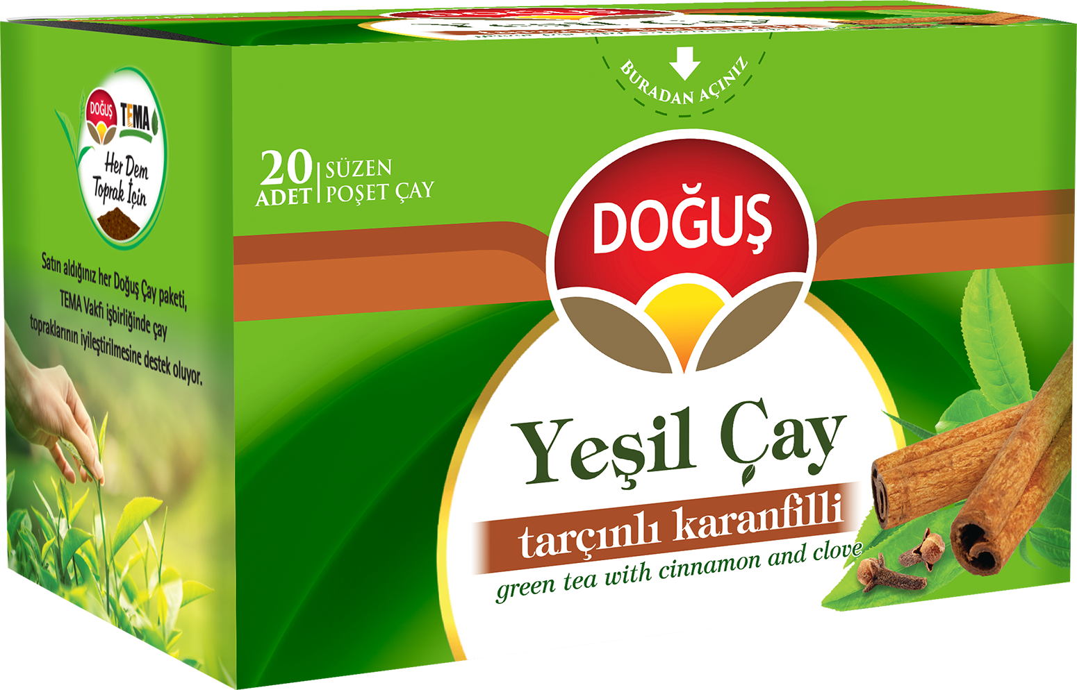 Doğuş Yeşil Çay Tarçınlı Karanfilli 20 li
