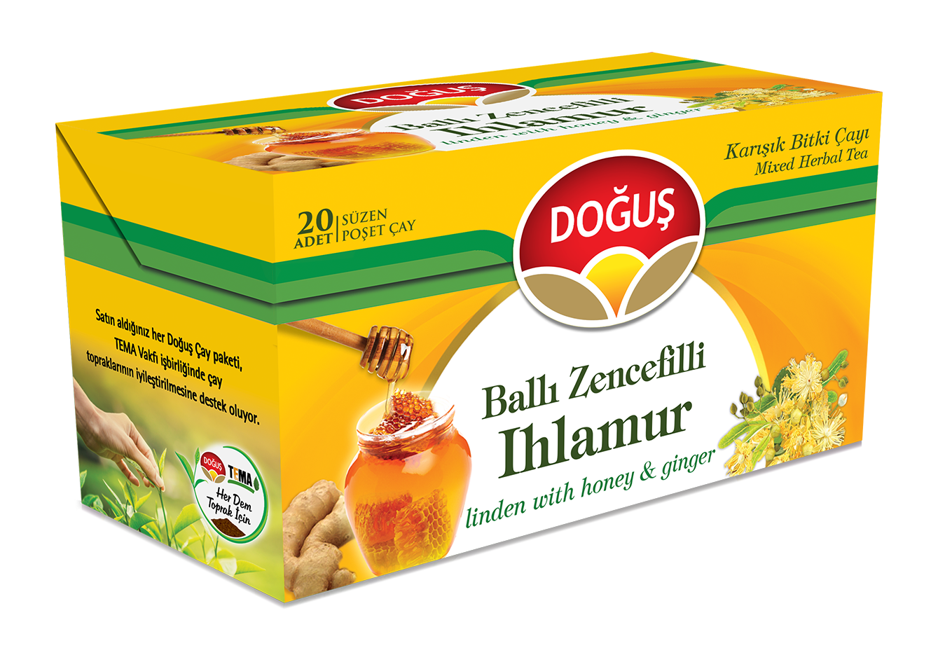Doğuş Ballı Zencefilli Ihlamur Bitki Çayı 20 li