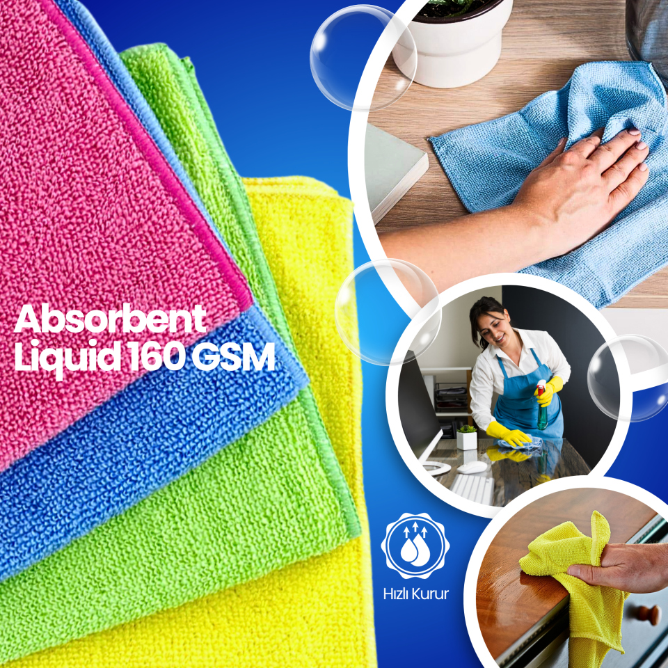 Absorbent Liquid 160 GSM Temizlik Bezi 8 li