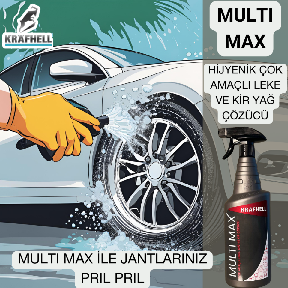 KRAFHELL Multimax Hijyenik Çok Amaçlı Leke Ve Yağ Kir Çözücü 750 ml