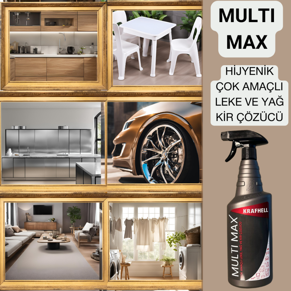 KRAFHELL Multimax Hijyenik Çok Amaçlı Leke Ve Yağ Kir Çözücü 750 ml