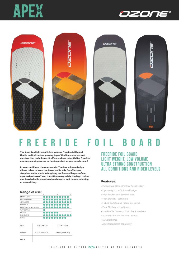 APEX V1  HYDROFOIL FULL SET 125X45 - turuncu