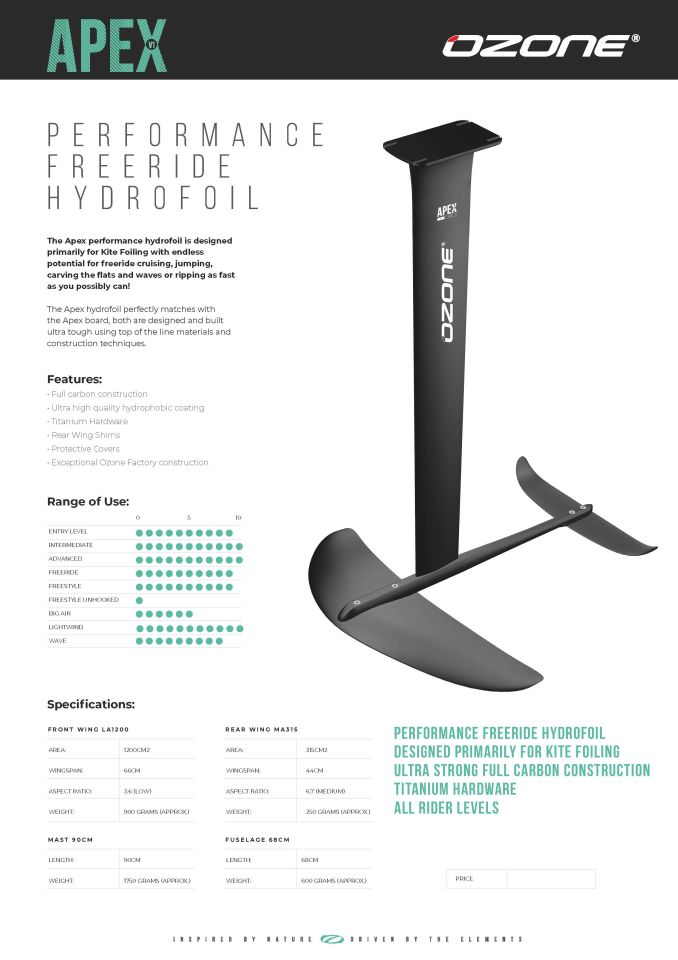 APEX V1  HYDROFOIL FULL SET 125X45 - turuncu