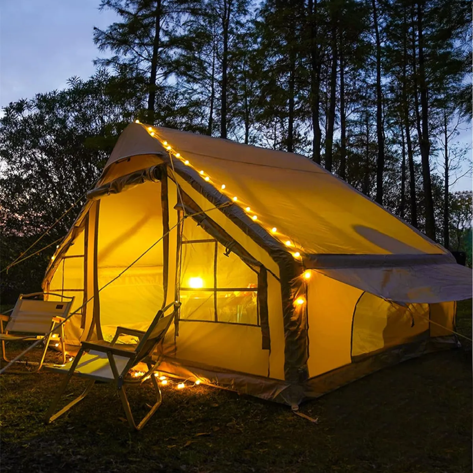 6 Kişilik  4 Mevsim Şişme Kamp Çadırı + Duş ve Giyinme Çadırı