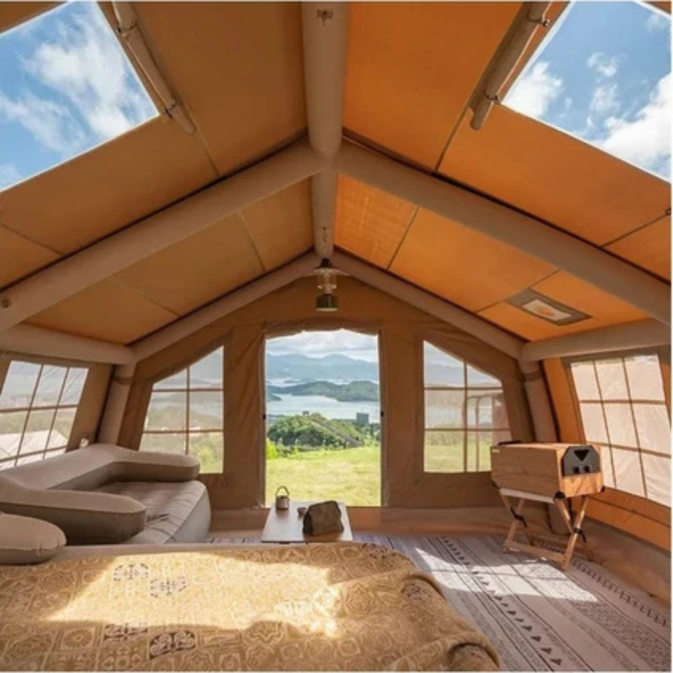 10 Kişilik 4 Mevsim Şişme Kamp Çadırı + Duş ve Giyinme Çadırı