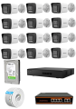 Hikvision 12 Kameralı 7/24 Renkli Hazır IP Kamera Seti