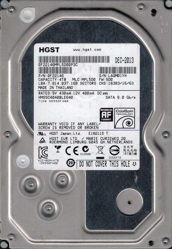 HGST Hitachi 4TB 7/24 Kapasiteli Güvenlik Diski