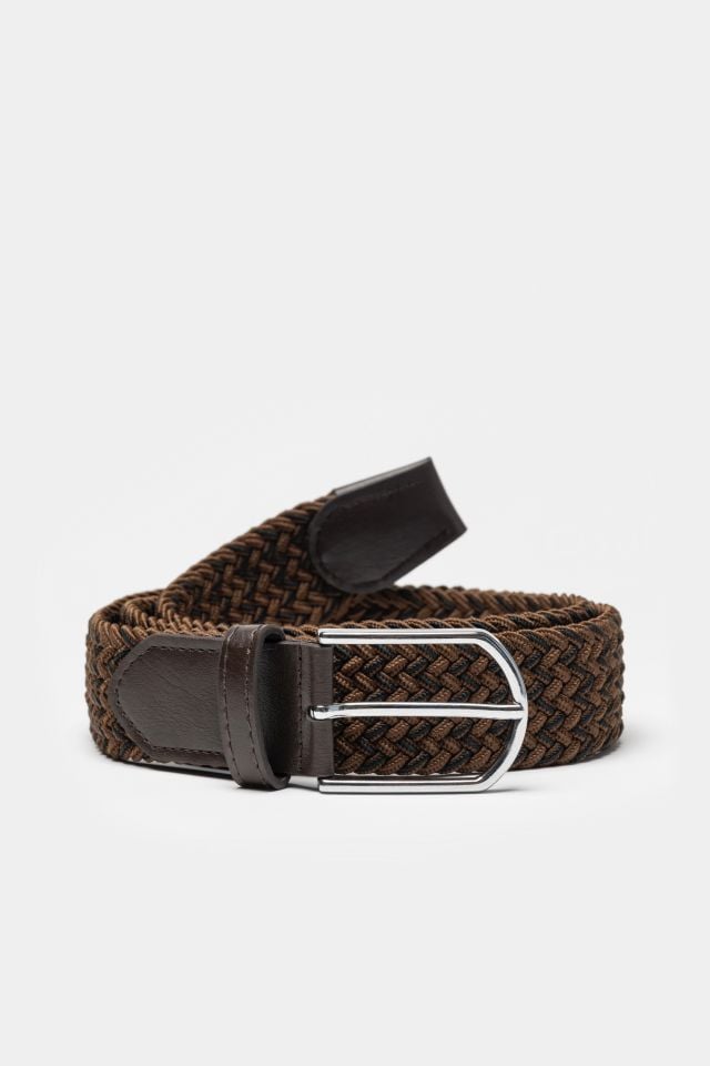 Stretch Knit Belt Brown & Black