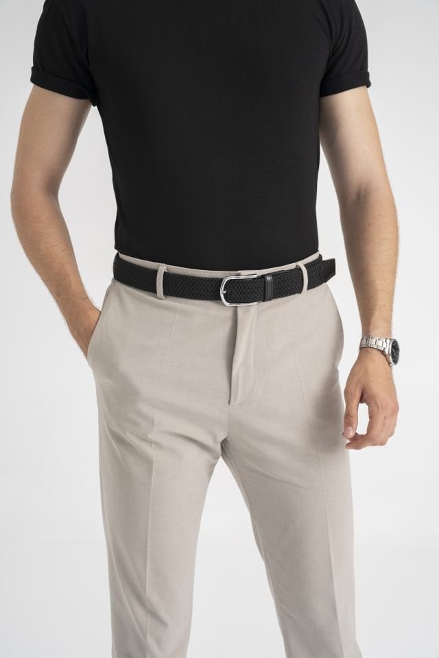 Elastic Knitted Belt Black