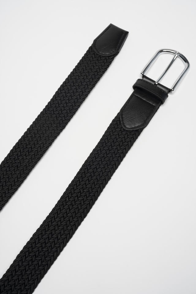 Elastic Knitted Belt Black