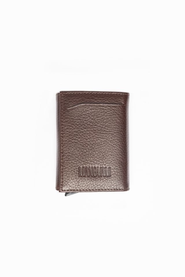 Brown Leather Mechanism Wallet