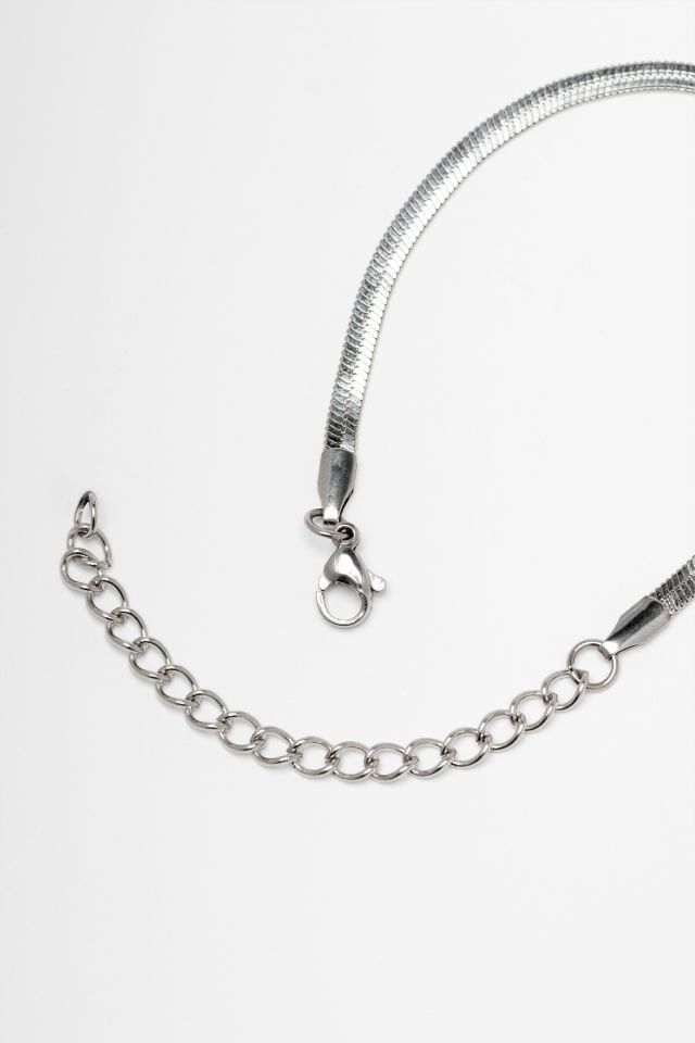 Stainless Steel Thin Necklace and Thin Bracelet Set