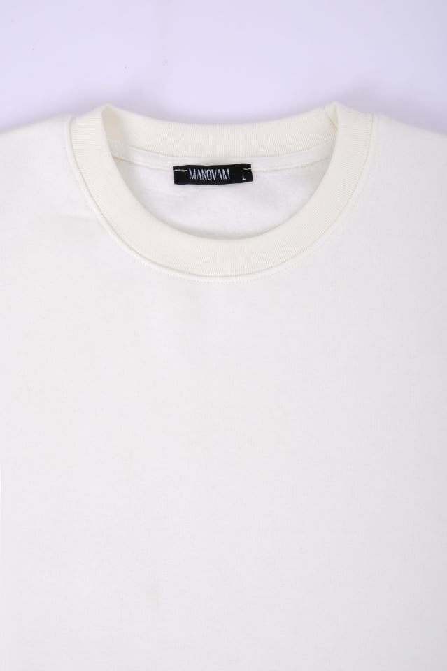 Beyaz Penye Sweatshirt