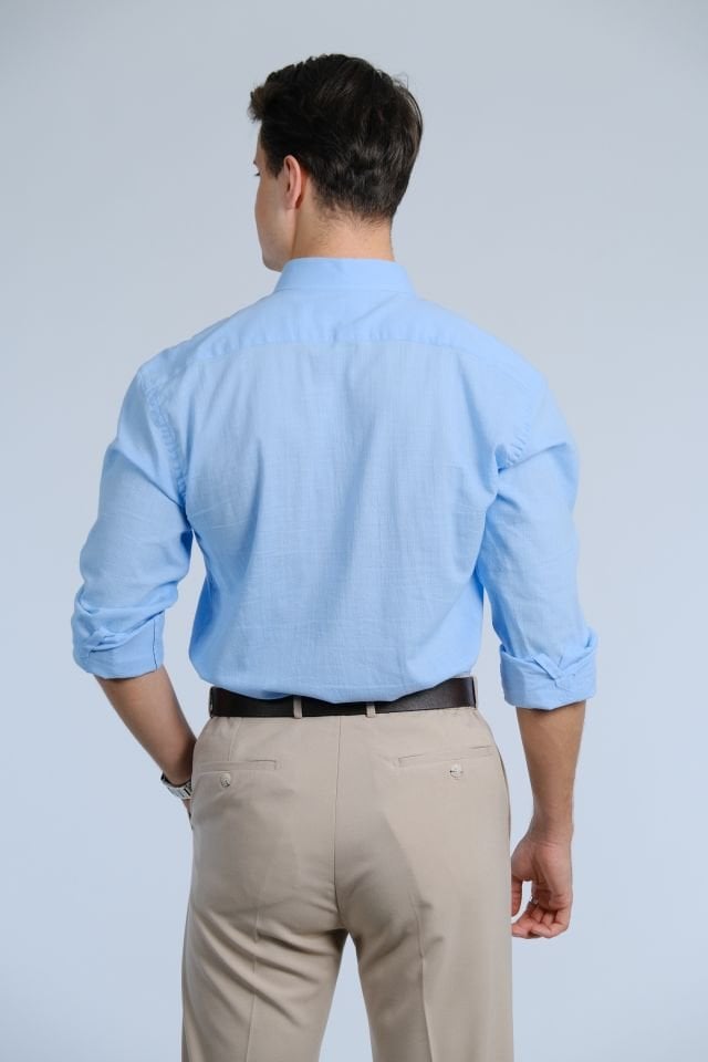Blue Shirt / Stand Collar