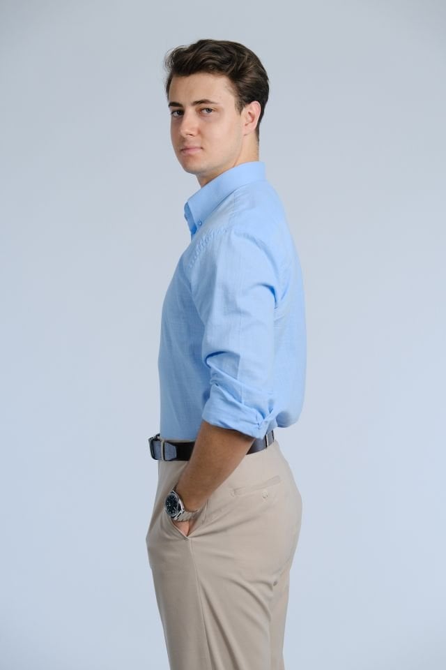 Blue Shirt / Stand Collar