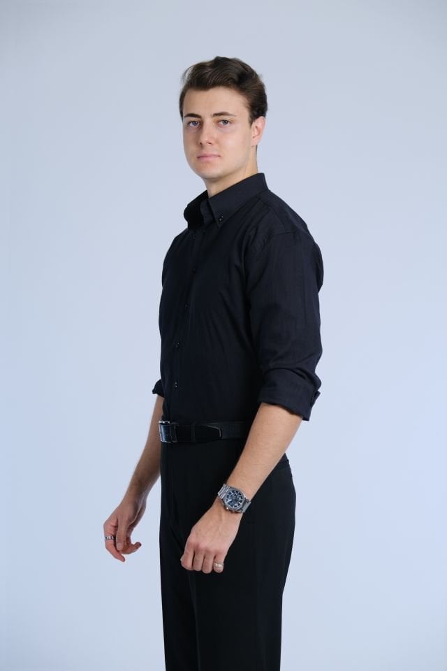 Black Shirt / Stand Collar